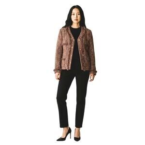 Vtg 70s Tweed Couture Jacket Womens Med Saks 5th Ave Folio Collection Old Money